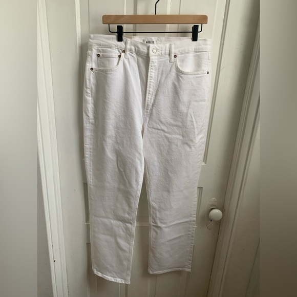 NWT Agolde High Rise Stovepipe Jeans White Size 32 - Picture 2 of 7